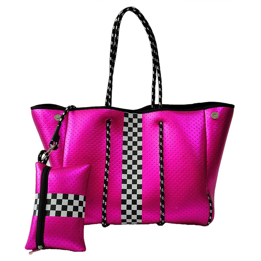 Neoprene Perforated Tote Set – Mother - Child Beach Bag, Water - Resistant Gym & Swim Duffle - WIVAStore