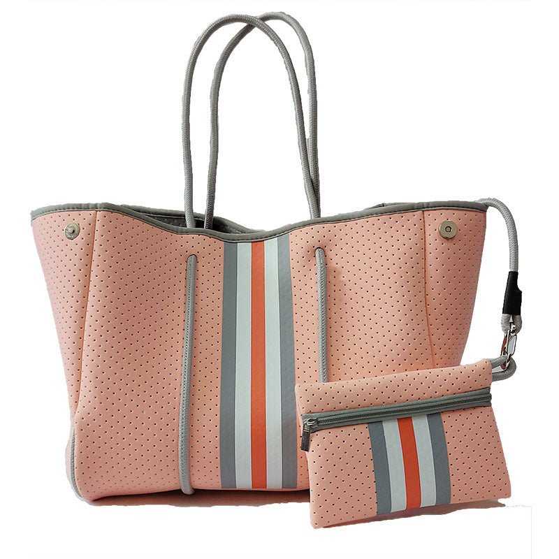 Neoprene Perforated Tote Set – Mother - Child Beach Bag, Water - Resistant Gym & Swim Duffle - WIVAStore