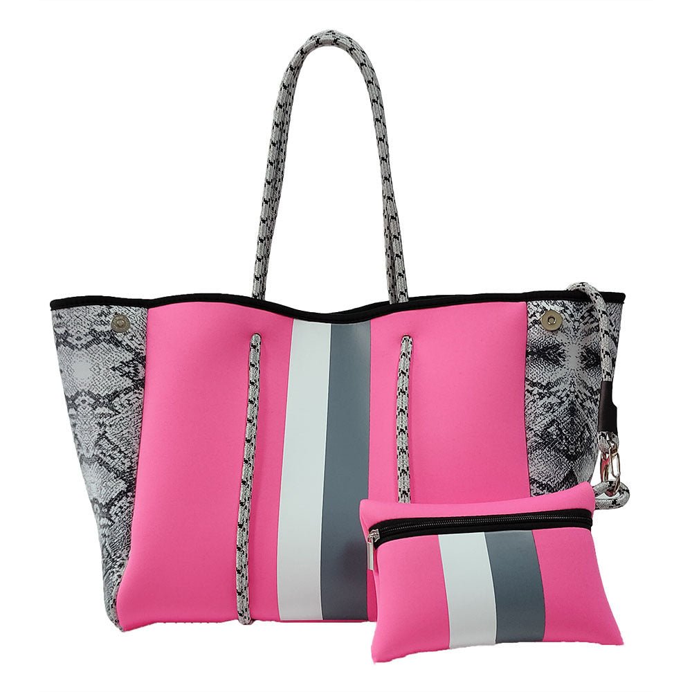 Neoprene Perforated Tote Set – Mother - Child Beach Bag, Water - Resistant Gym & Swim Duffle - WIVAStore