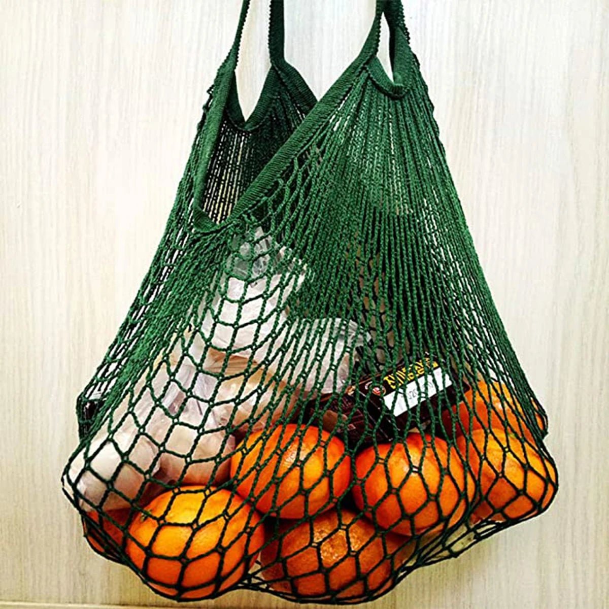 Organic Cotton Mesh Tote Bags Portable Net and String - WIVAStore