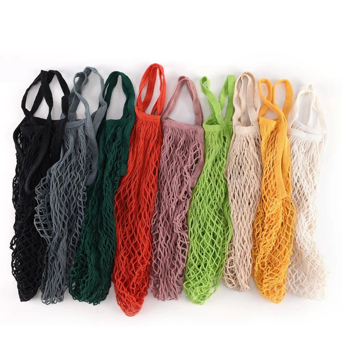 Organic Cotton Mesh Tote Bags Portable Net and String - WIVAStore
