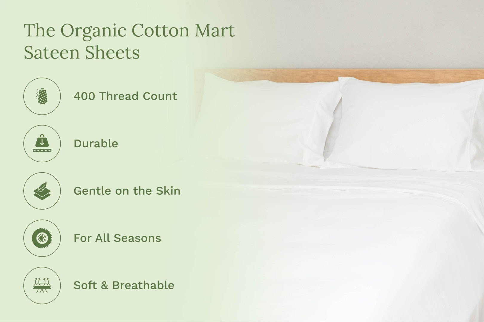Organic Sateen Bed Sheets Set - WIVAStore