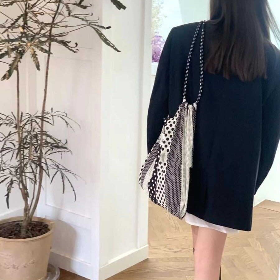 Polka dot tote bag, versatile portable shoulder bag, large - capacity environmentally friendly hobo bag for women - WIVAStore