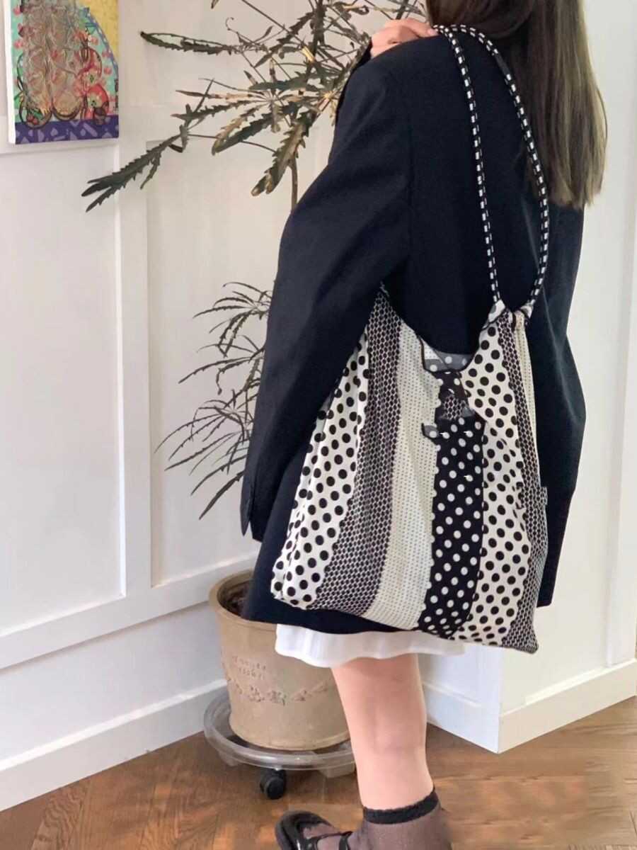 Polka dot tote bag, versatile portable shoulder bag, large - capacity environmentally friendly hobo bag for women - WIVAStore
