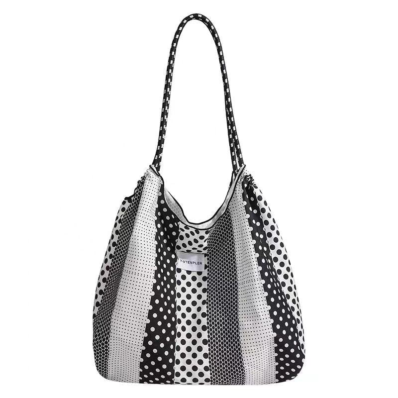 Polka dot tote bag, versatile portable shoulder bag, large - capacity environmentally friendly hobo bag for women - WIVAStore