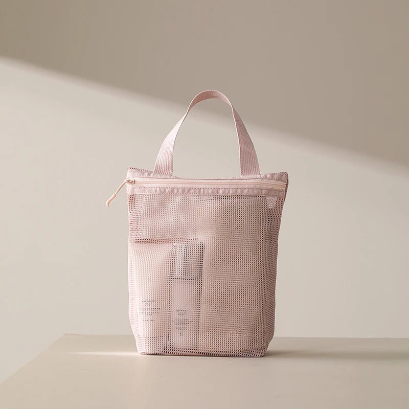 Portable Toiletry Bag with Handy Handle Large Capacity Mesh Toiletry - WIVAStore