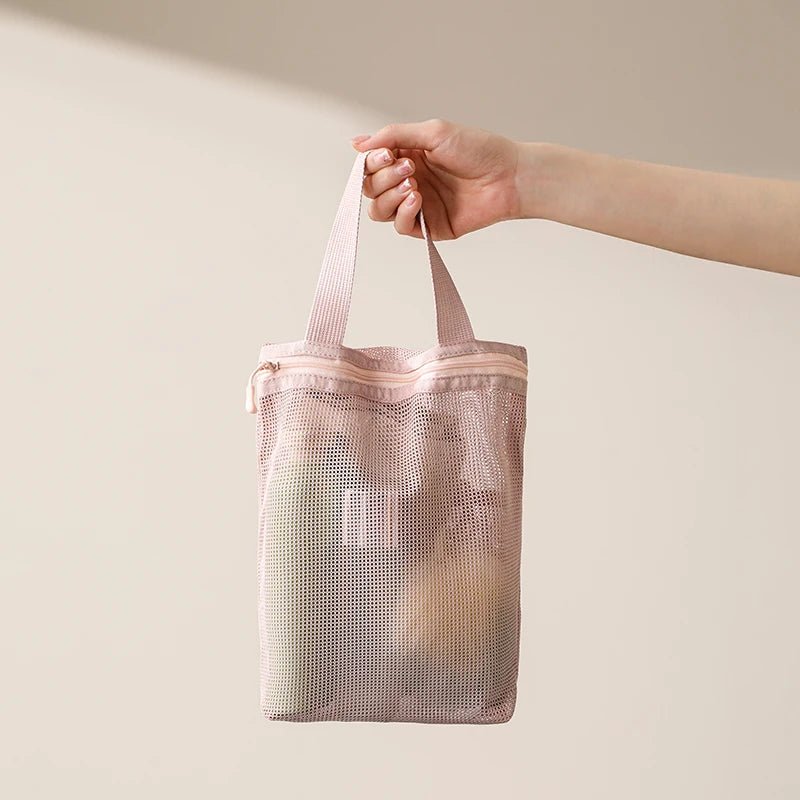 Portable Toiletry Bag with Handy Handle Large Capacity Mesh Toiletry - WIVAStore