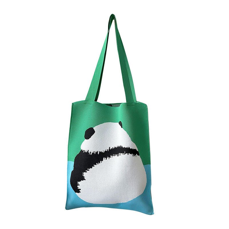 Quirky Knit Shoulder Bag – Novelty Large Tote, Commuter - Friendly Animal Purse - WIVAStore