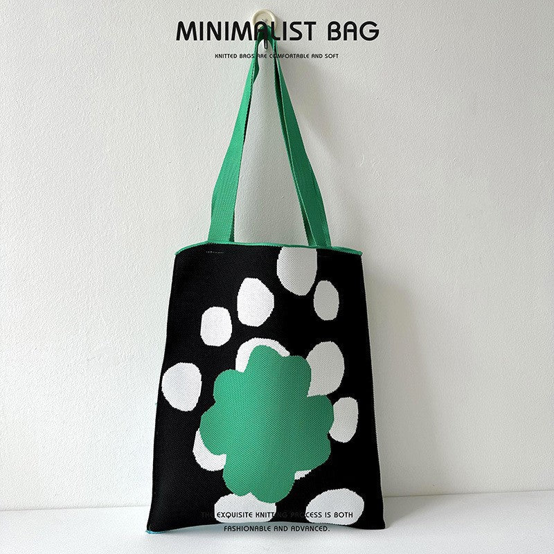 Quirky Knit Shoulder Bag – Novelty Large Tote, Commuter - Friendly Animal Purse - WIVAStore