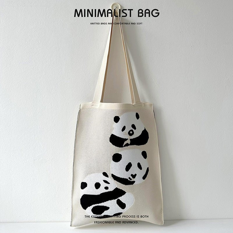 Quirky Knit Shoulder Bag – Novelty Large Tote, Commuter - Friendly Animal Purse - WIVAStore