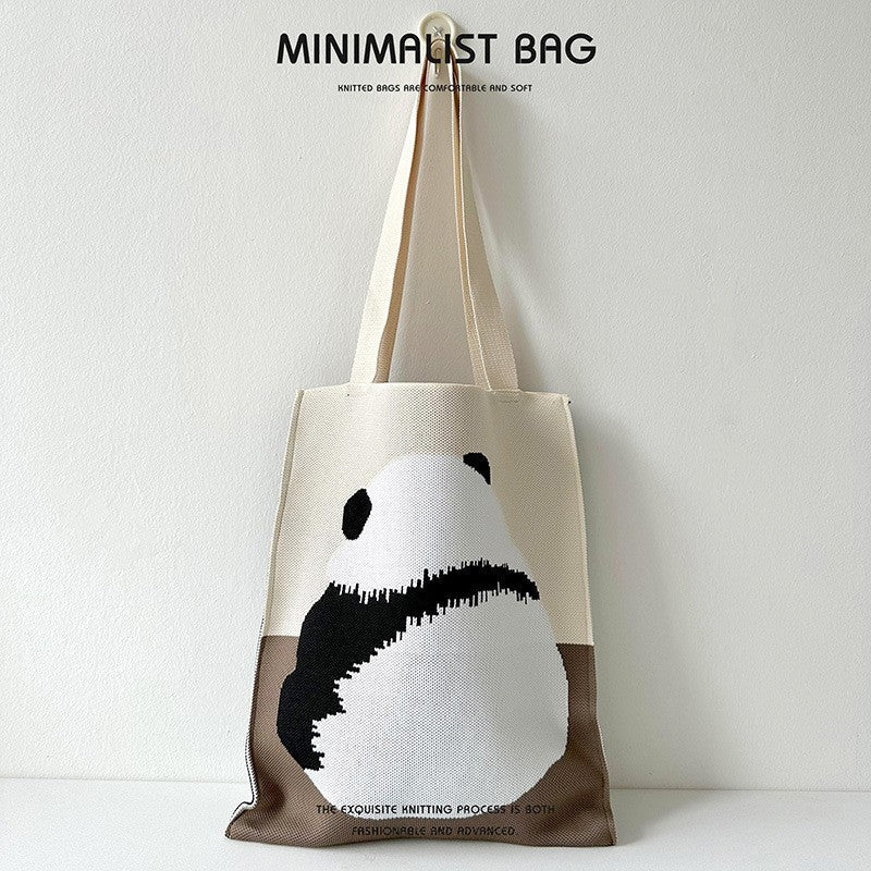 Quirky Knit Shoulder Bag – Novelty Large Tote, Commuter - Friendly Animal Purse - WIVAStore