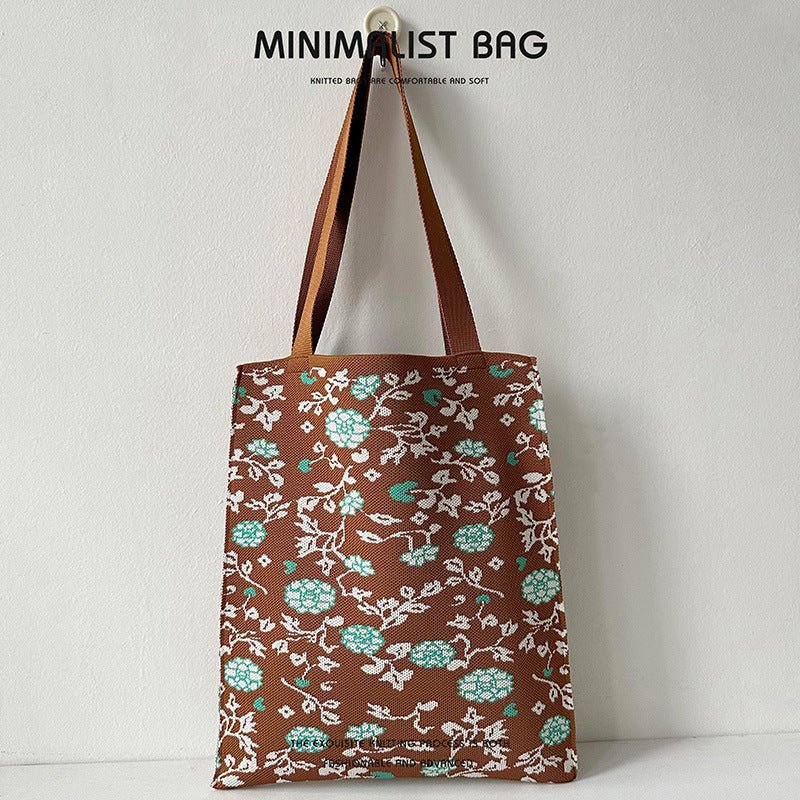 Quirky Knit Shoulder Bag – Novelty Large Tote, Commuter - Friendly Animal Purse - WIVAStore