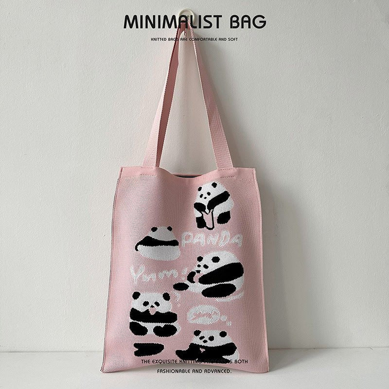Quirky Knit Shoulder Bag – Novelty Large Tote, Commuter - Friendly Animal Purse - WIVAStore