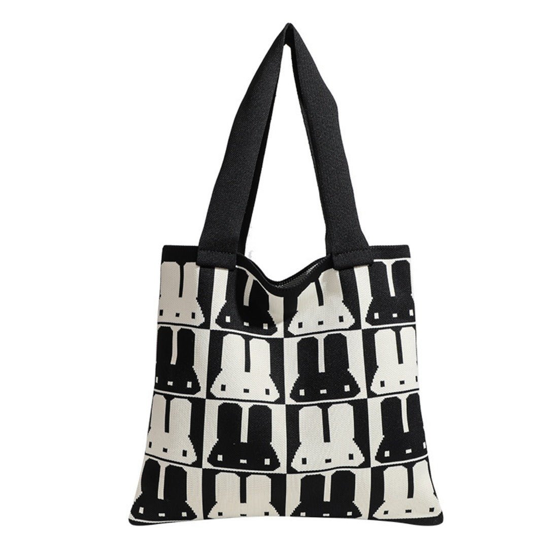 Rabbit tote bag women, autumn and winter simple fashion handbag, versatile commuter shoulder underarm bag - WIVAStore