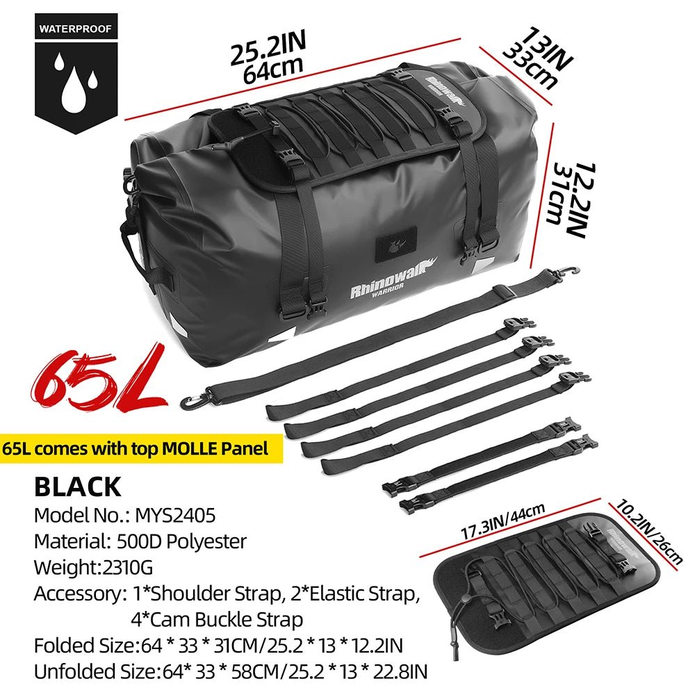 Rhinowalk Motorcycle Back Tail Bag 20L - 65L - WIVAStore