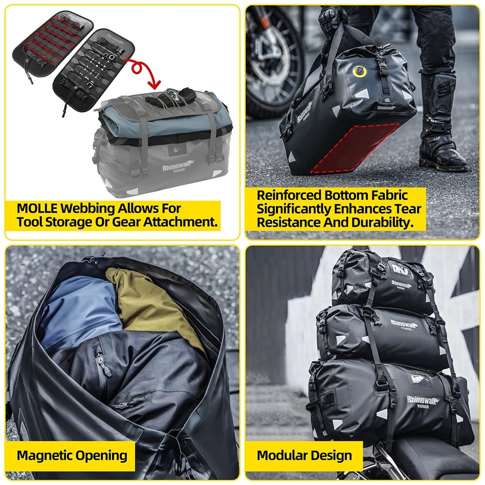 Rhinowalk Motorcycle Back Tail Bag 20L - 65L - WIVAStore