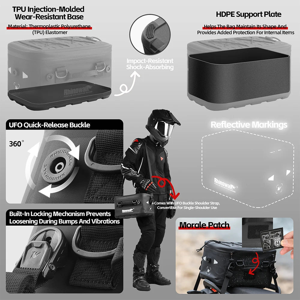 Rhinowalk Motorcycle Case Box Bag Waterproof - WIVAStore