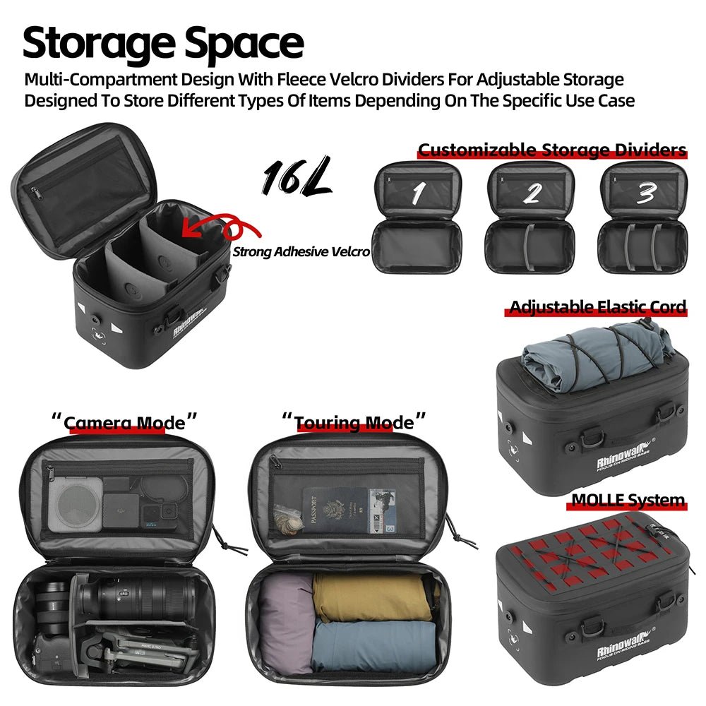 Rhinowalk Motorcycle Case Box Bag Waterproof - WIVAStore