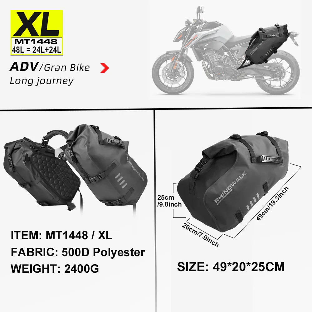 Rhinowalk Motorcycle Saddle - Bag 100%Waterproof - WIVAStore