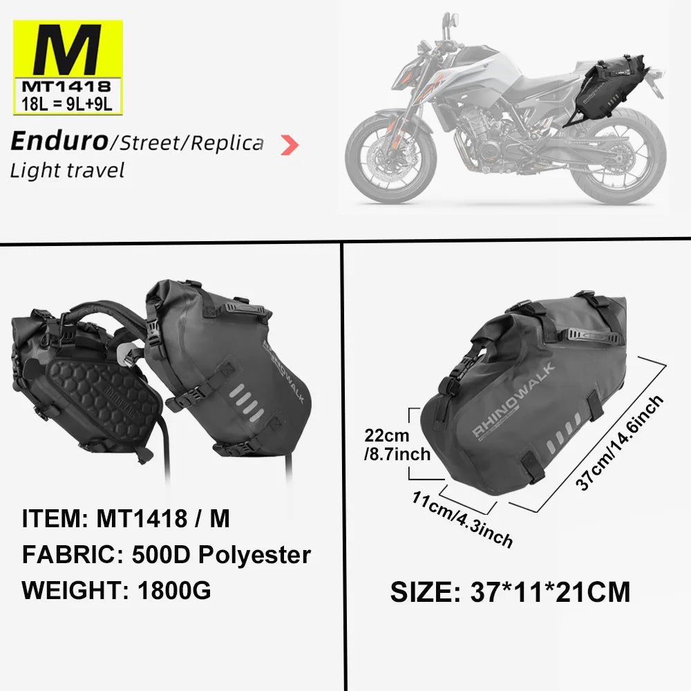 Rhinowalk Motorcycle Saddle - Bag 100%Waterproof - WIVAStore