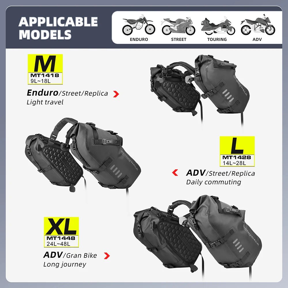 Rhinowalk Motorcycle Saddle - Bag 100%Waterproof - WIVAStore