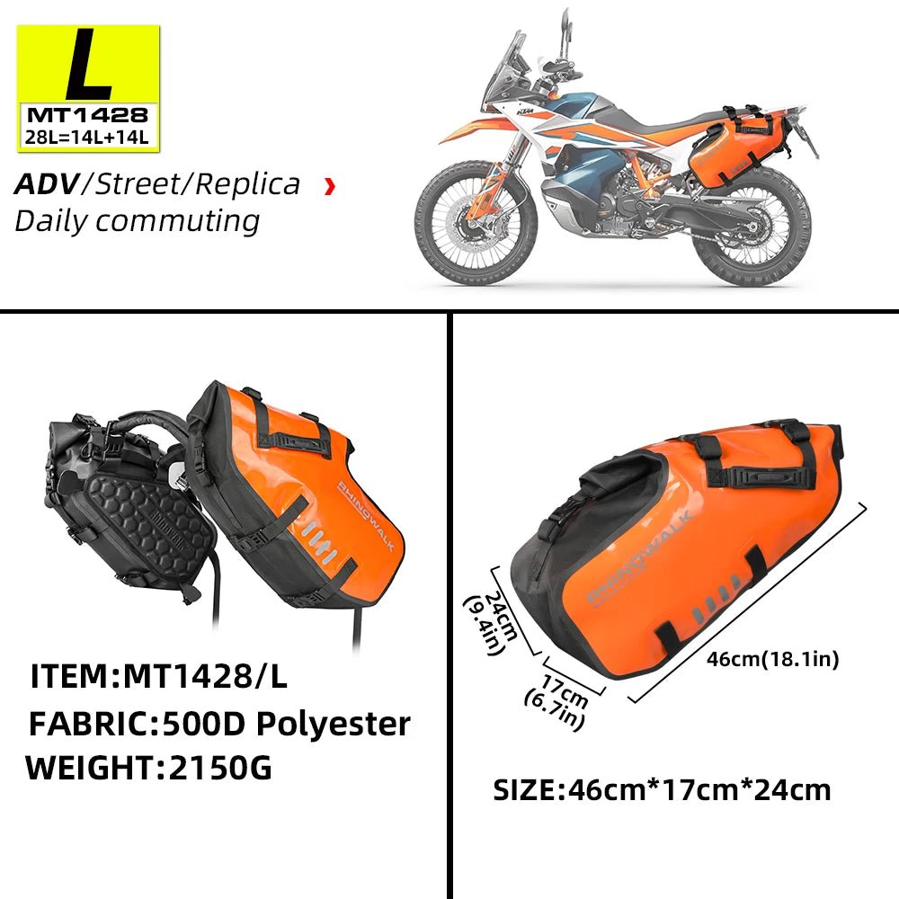 Rhinowalk Motorcycle Saddle - Bag 100%Waterproof - WIVAStore