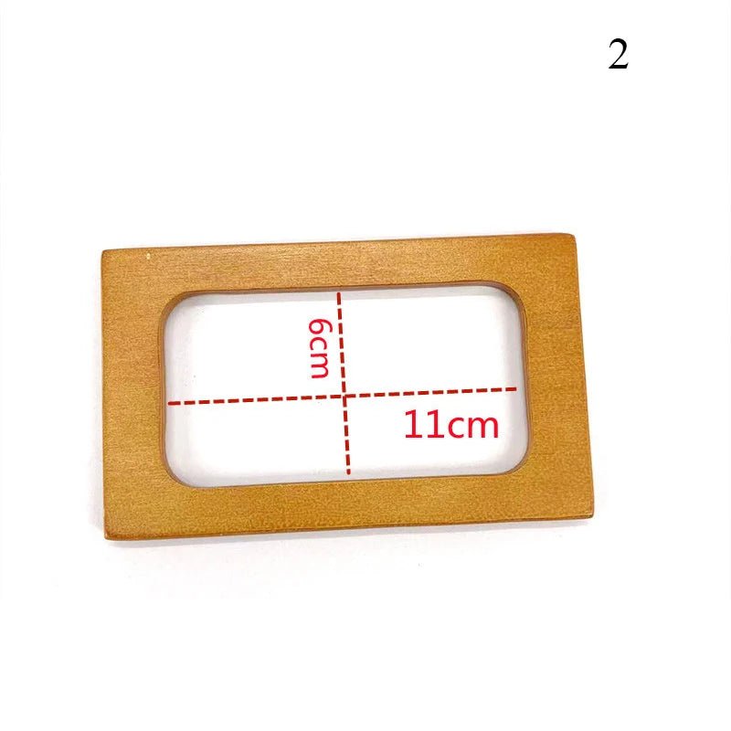 Round D - shaped Rectangle Wooden Bag Handles - WIVAStore