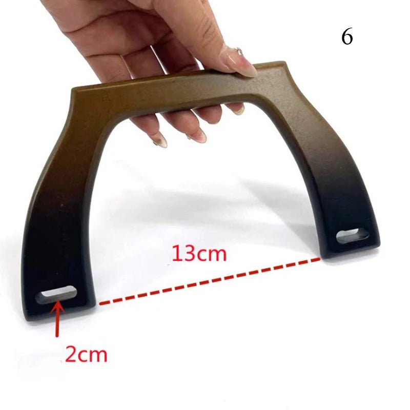 Round D - shaped Rectangle Wooden Bag Handles - WIVAStore