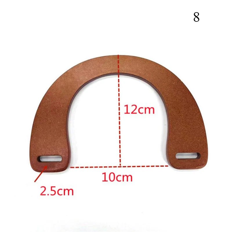 Round D - shaped Rectangle Wooden Bag Handles - WIVAStore