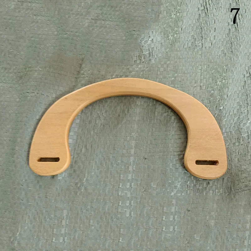 Round D - shaped Rectangle Wooden Bag Handles - WIVAStore
