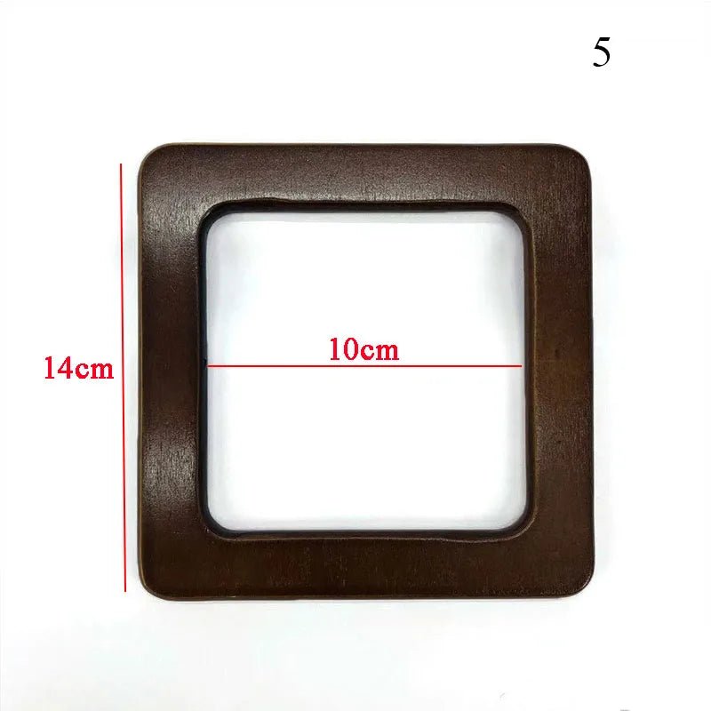 Round D - shaped Rectangle Wooden Bag Handles - WIVAStore