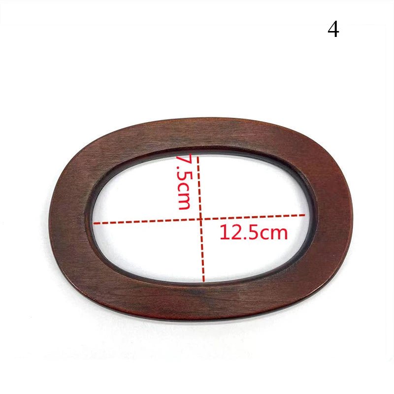 Round D - shaped Rectangle Wooden Bag Handles - WIVAStore