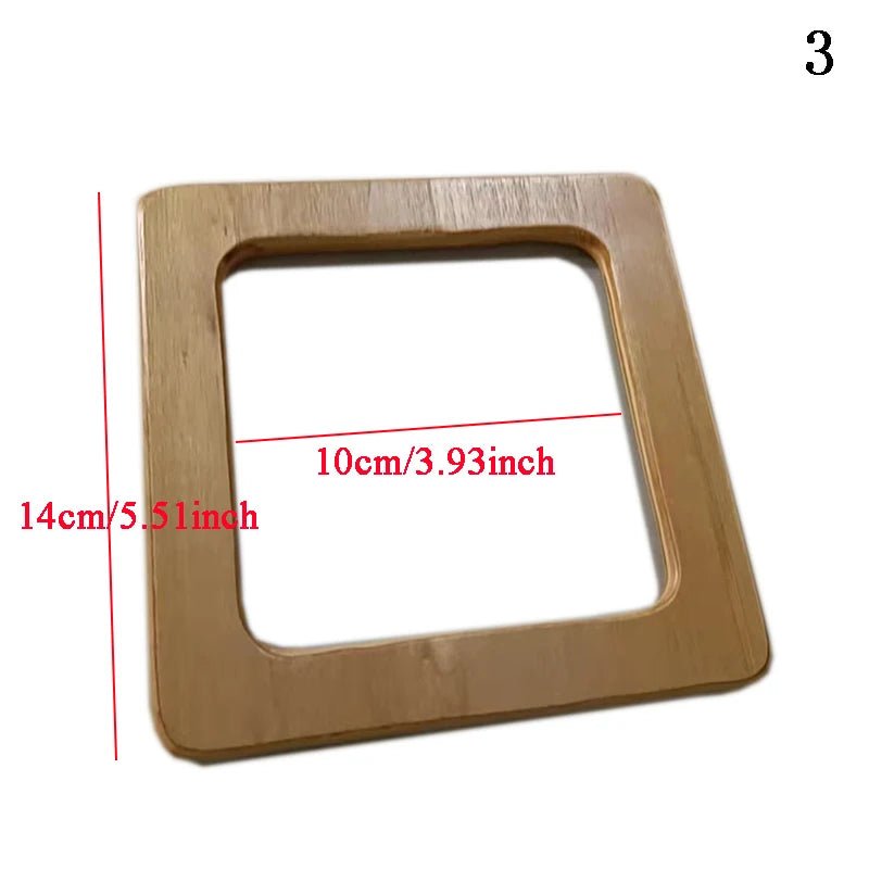 Round D - shaped Rectangle Wooden Bag Handles - WIVAStore