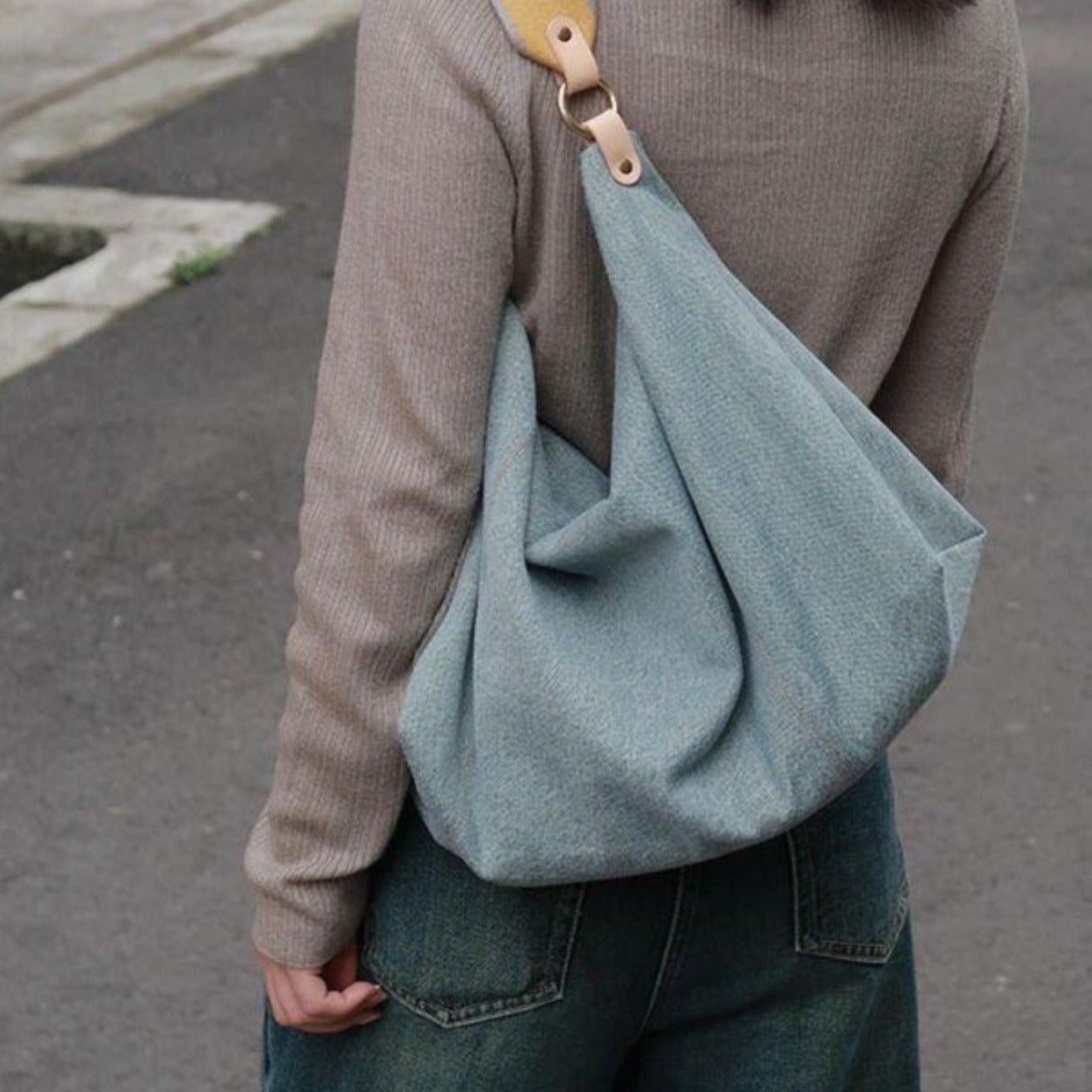 Slouchy purse, summer high capacity commuter shoulder bag, hobo bag denim, tote bag women - WIVAStore
