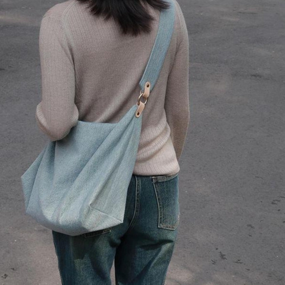 Slouchy purse, summer high capacity commuter shoulder bag, hobo bag denim, tote bag women - WIVAStore