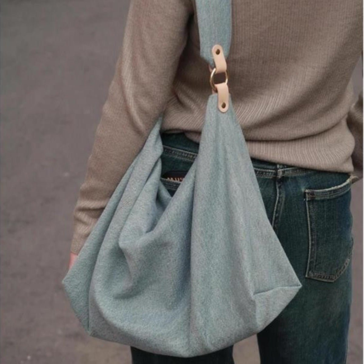 Slouchy purse, summer high capacity commuter shoulder bag, hobo bag denim, tote bag women - WIVAStore