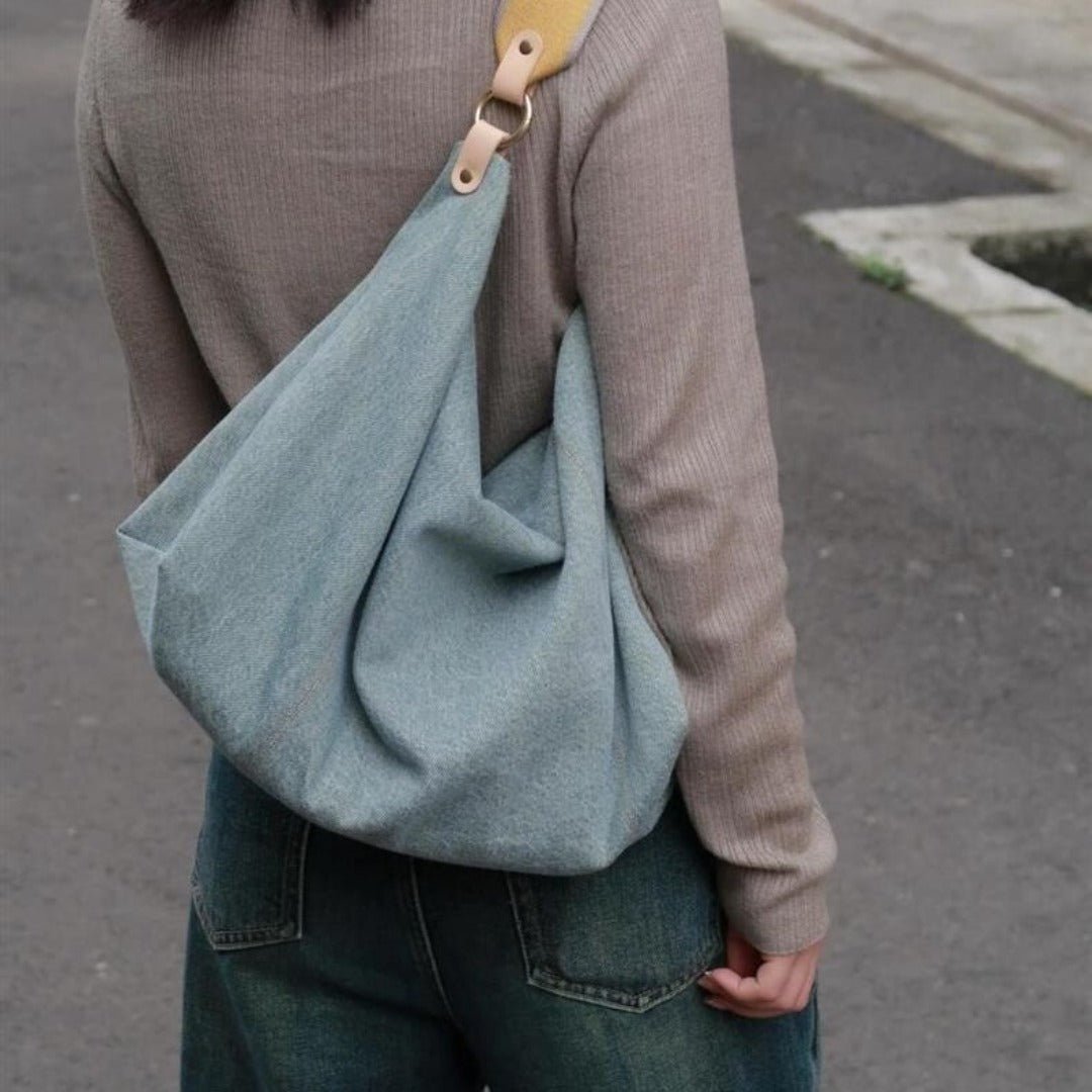 Slouchy purse, summer high capacity commuter shoulder bag, hobo bag denim, tote bag women - WIVAStore