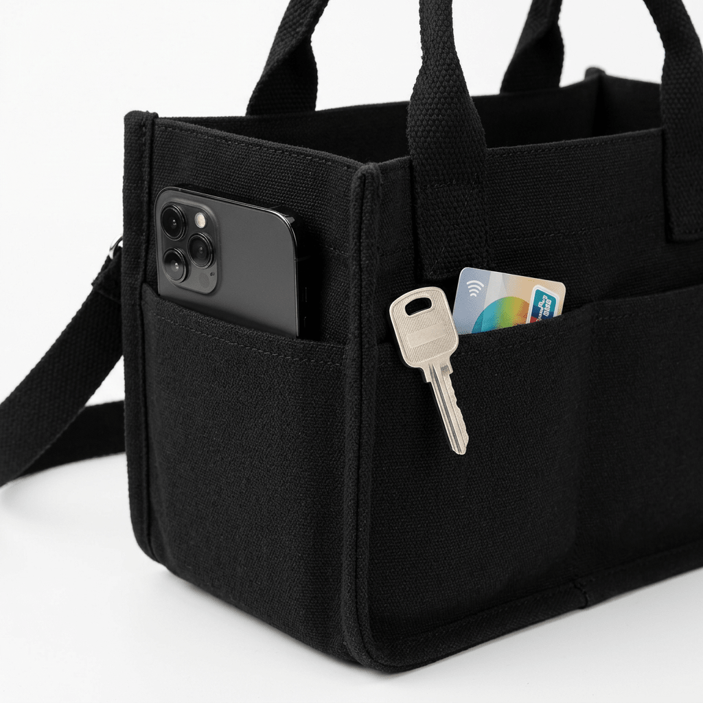 Small Canvas Tote Bag with Pockets Crossbody Bags - WIVAStore