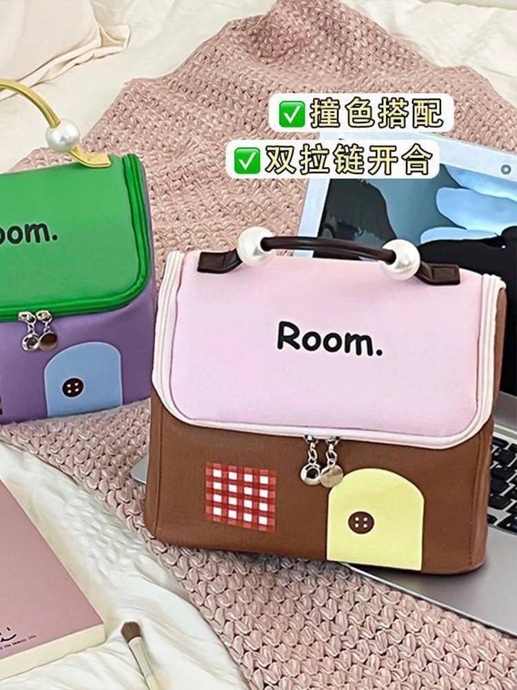 Small House Pattern Portable cosmetic bag - WIVAStore