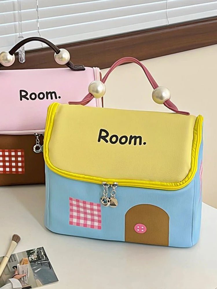 Small House Pattern Portable cosmetic bag - WIVAStore