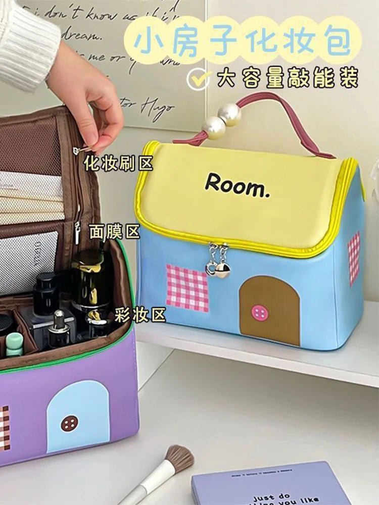 Small House Pattern Portable cosmetic bag - WIVAStore