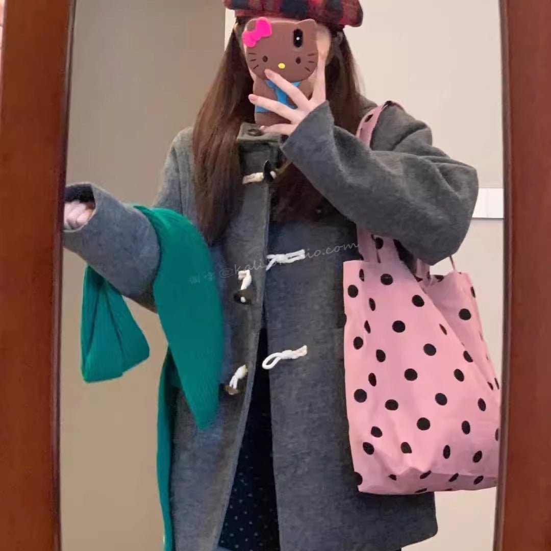 Spring cute polka dot hobo bag, versatile student large capacity shouder tote, design canvas hobo bag - WIVAStore