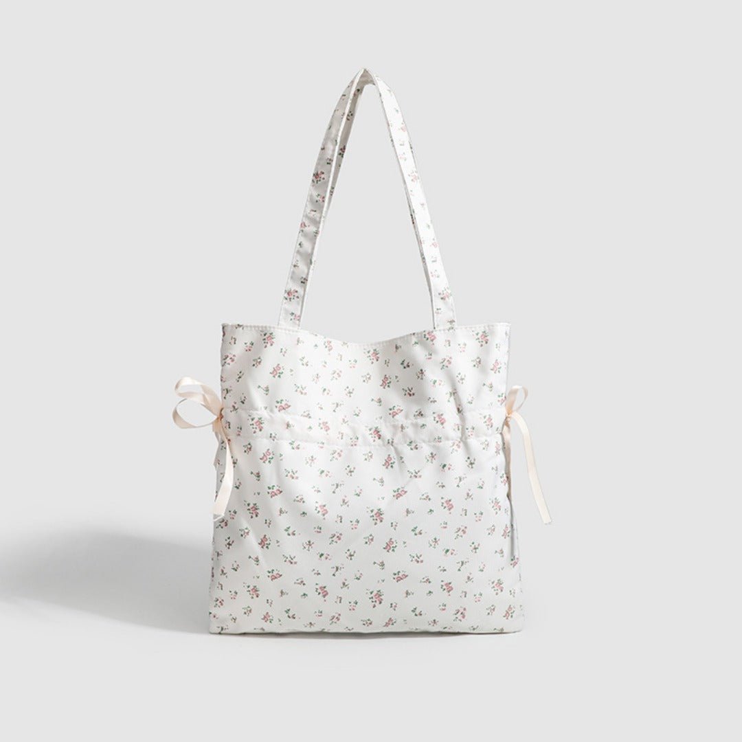 Spring shoulder floral draw with hobo bag, girls cloth bag cute small cloth bag, drawstring shoulder tote bag for women - WIVAStore