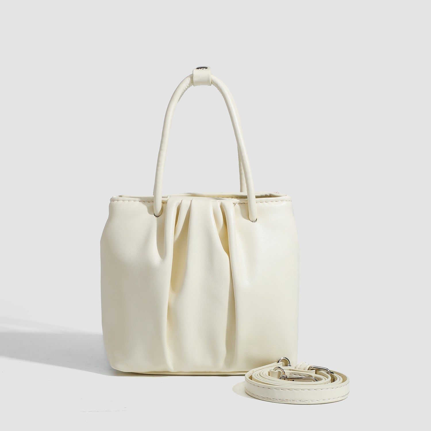 Square pleated versatile bag, bag women's fashion women's tote bag, portable casual shoulder bag - WIVAStore