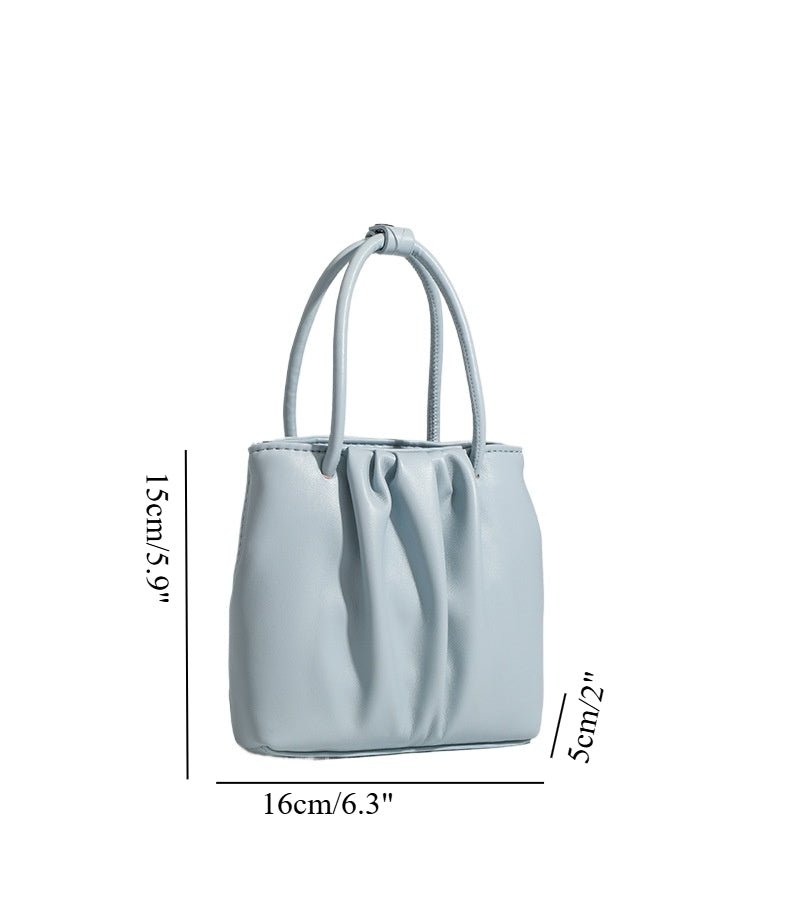 Square pleated versatile bag, bag women's fashion women's tote bag, portable casual shoulder bag - WIVAStore