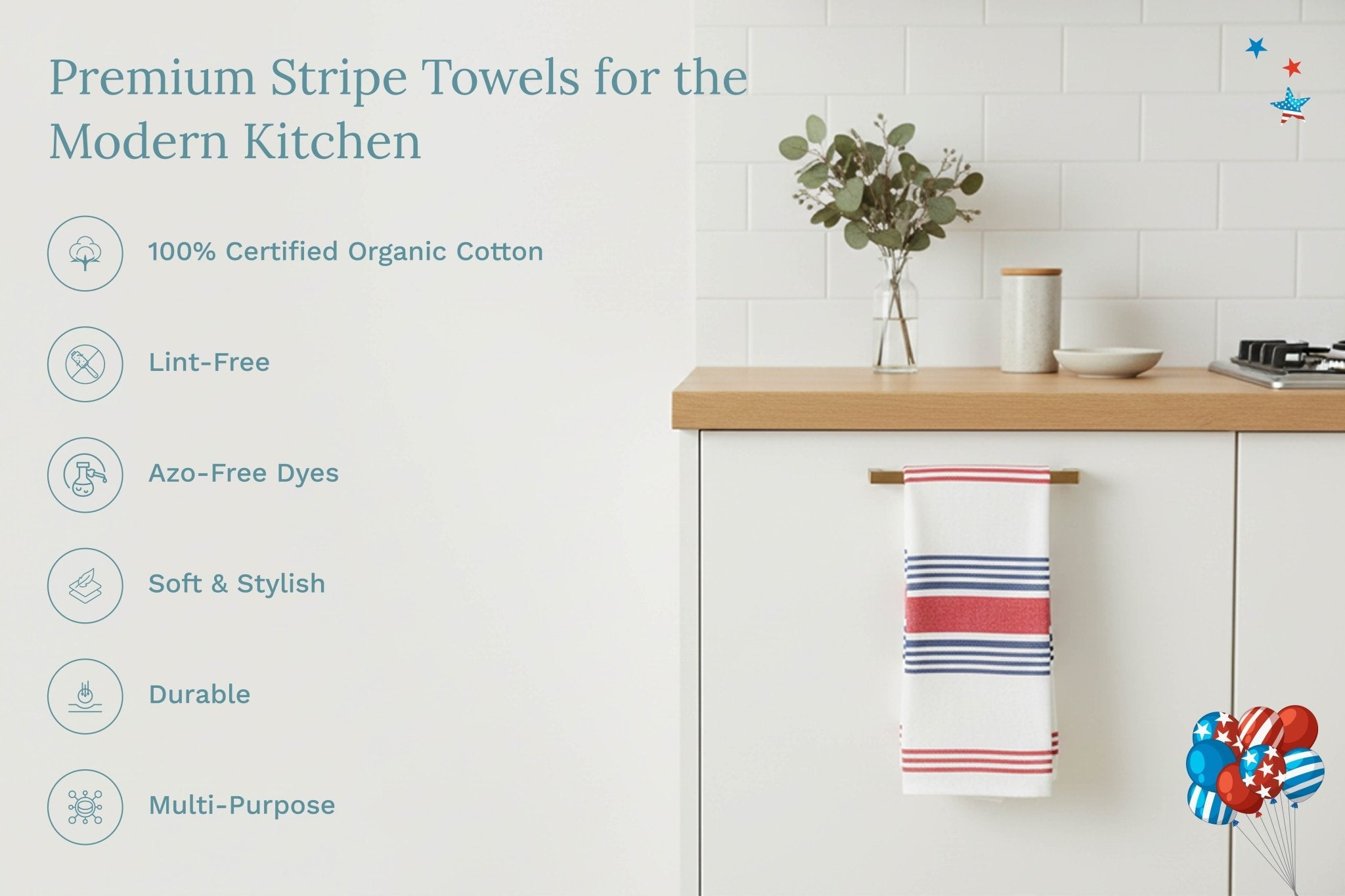 Striped Kitchen Towels - WIVAStore