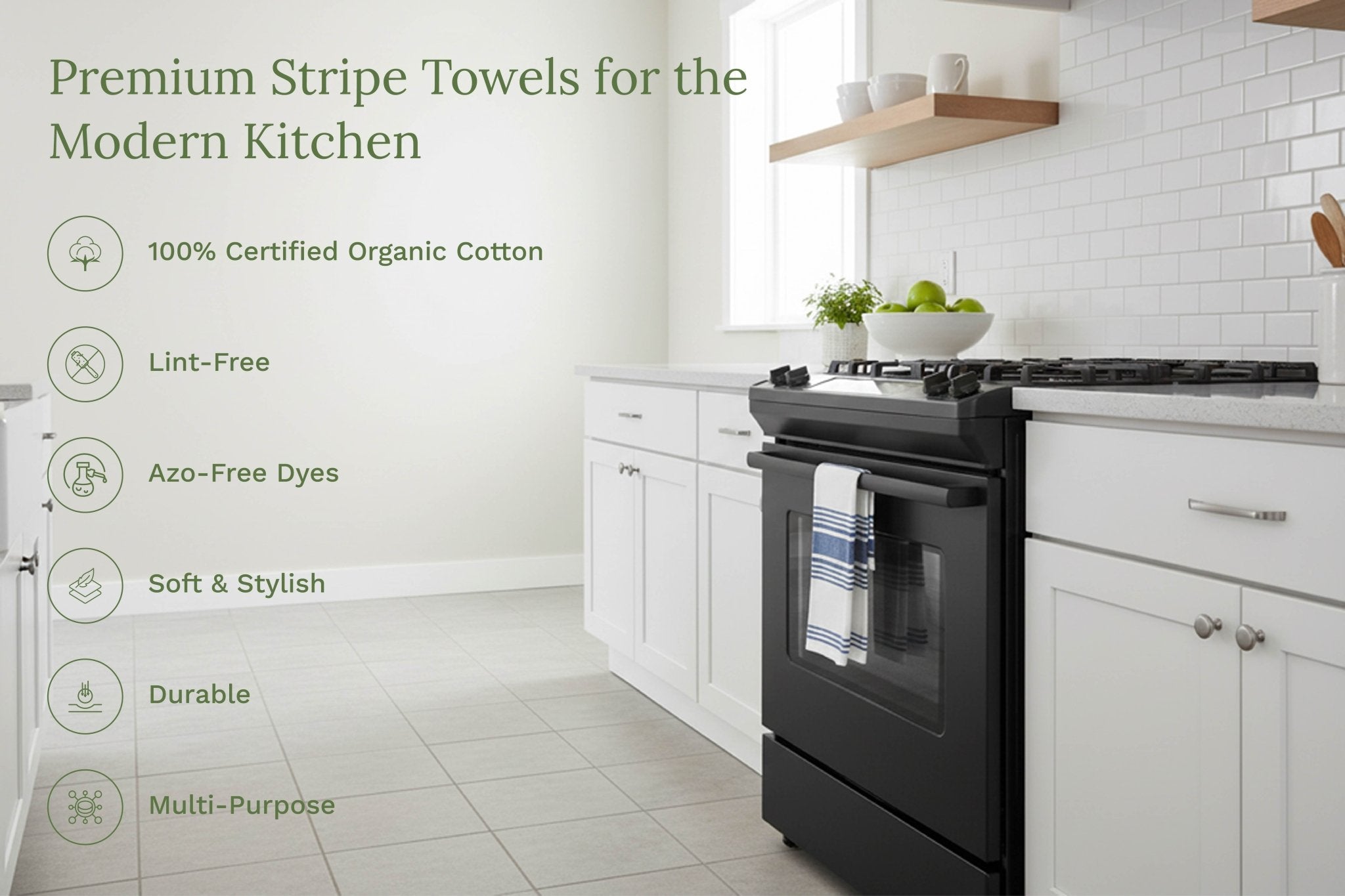 Striped Kitchen Towels - WIVAStore