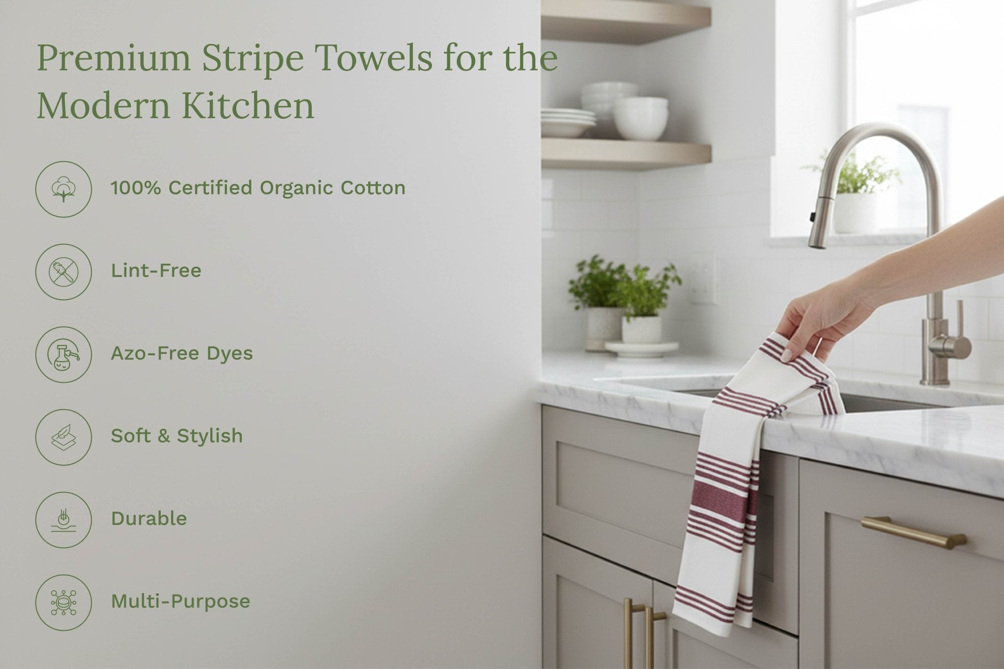 Striped Kitchen Towels - WIVAStore