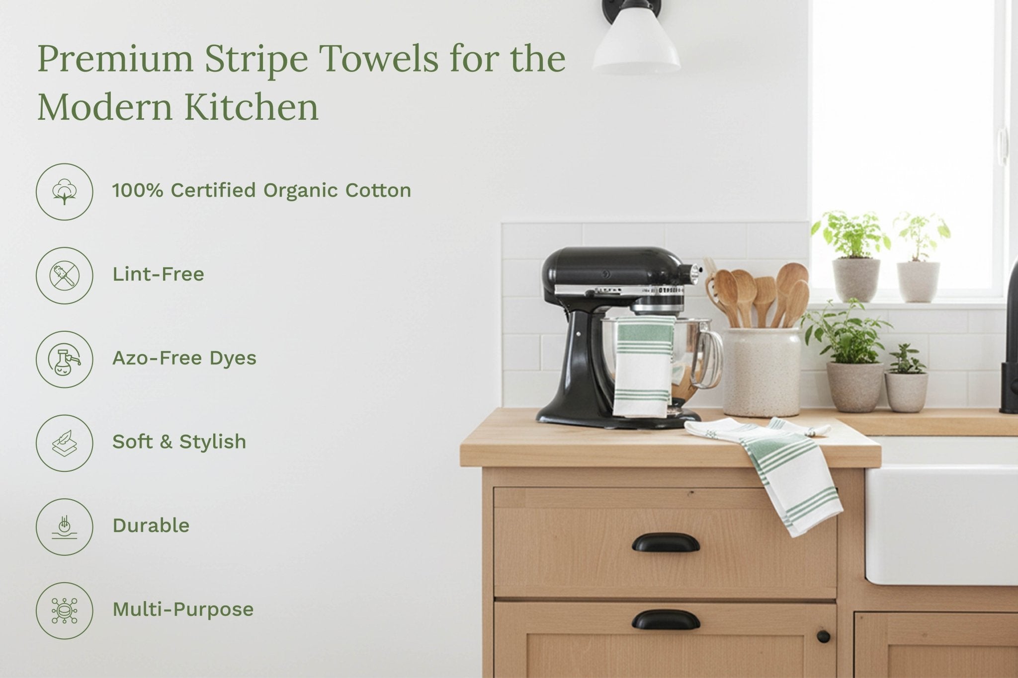 Striped Kitchen Towels - WIVAStore