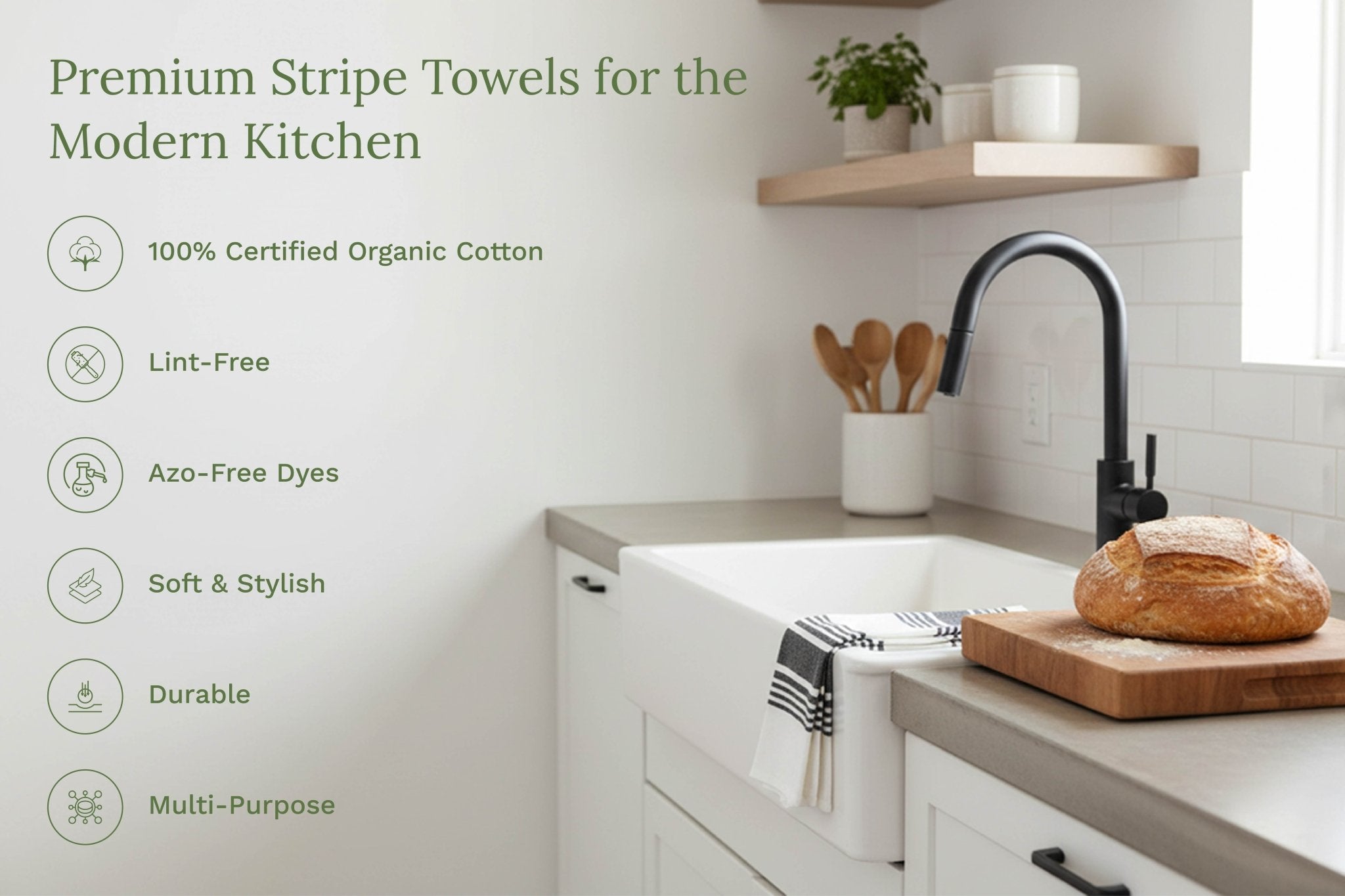 Striped Kitchen Towels - WIVAStore